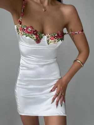 Smooth Elastic Kenzie Mini Dress White