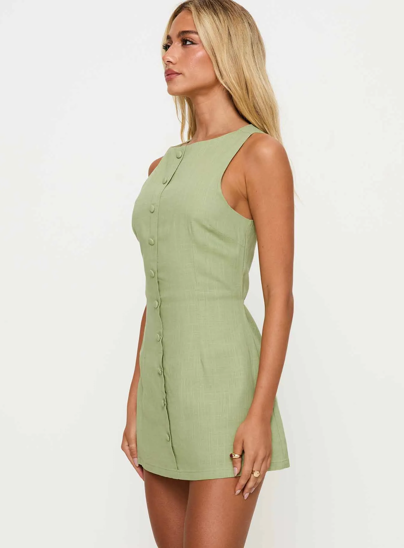 Laird Playsuit Green Structured Collar