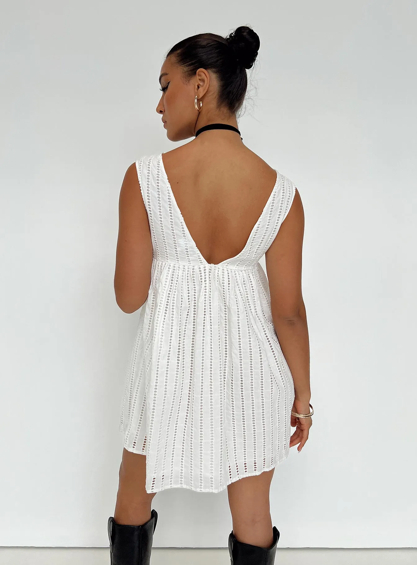 Lightweight Material Laney Mini Dress White