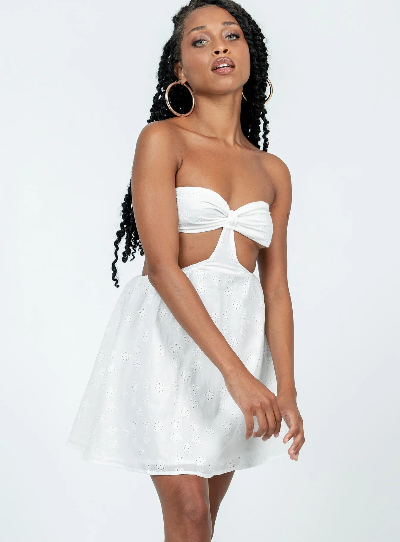 Lulani Mini Dress White Perfect For Summer Sheer Glam