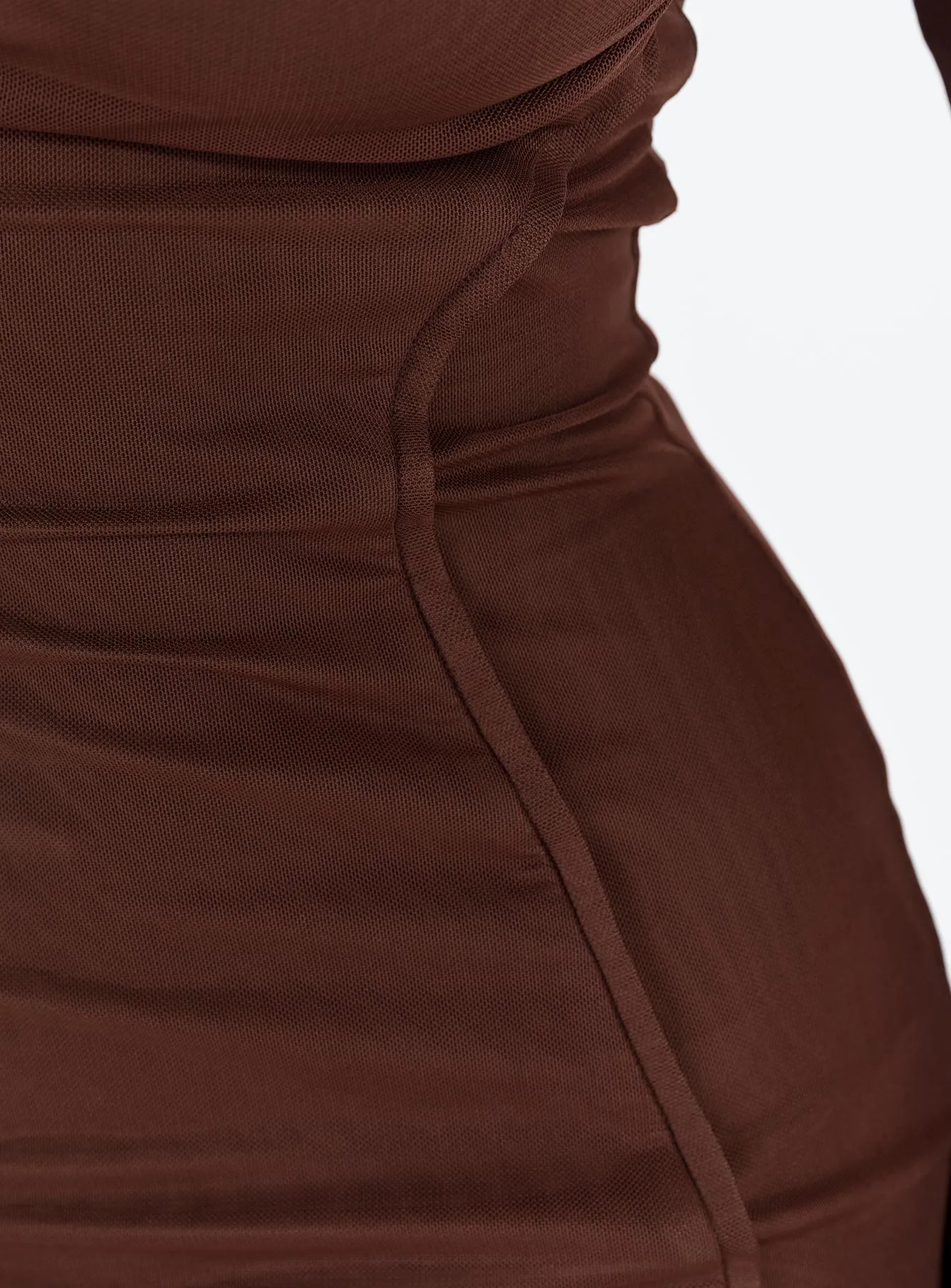 Non Irritating Seams Vibrant Silhouette Ranier Long Sleeve Mini Dress Burgundy