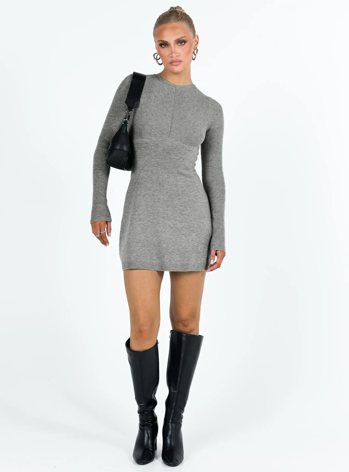 Relaxed mini for warm days Weekend Ready Tomer Knit Mini Dress Grey