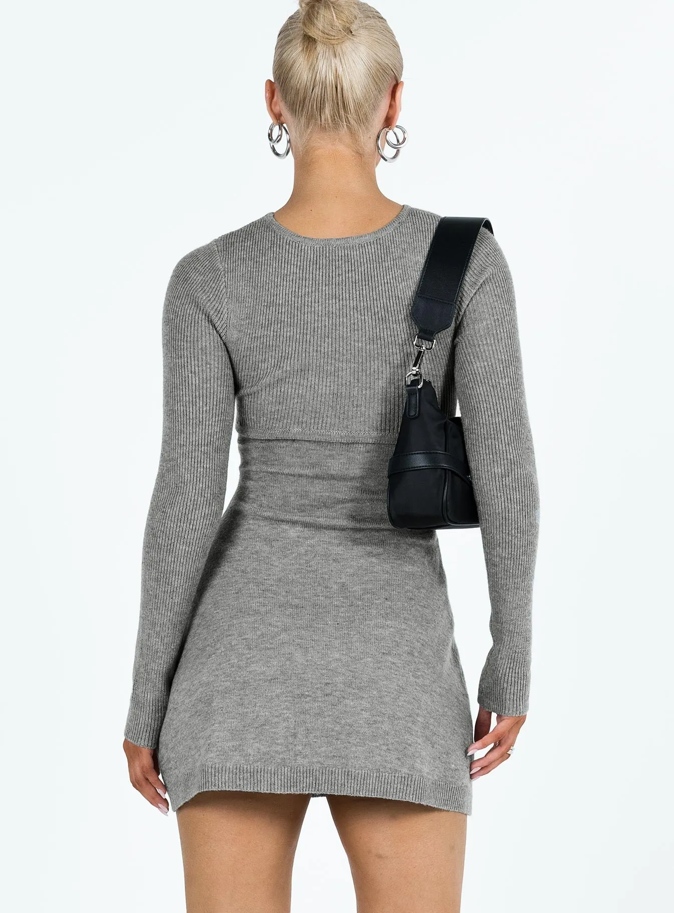 Tomer Knit Mini Dress Grey Fun Mode