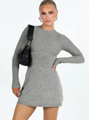 City Babe Chic Appeal Tomer Knit Mini Dress Grey