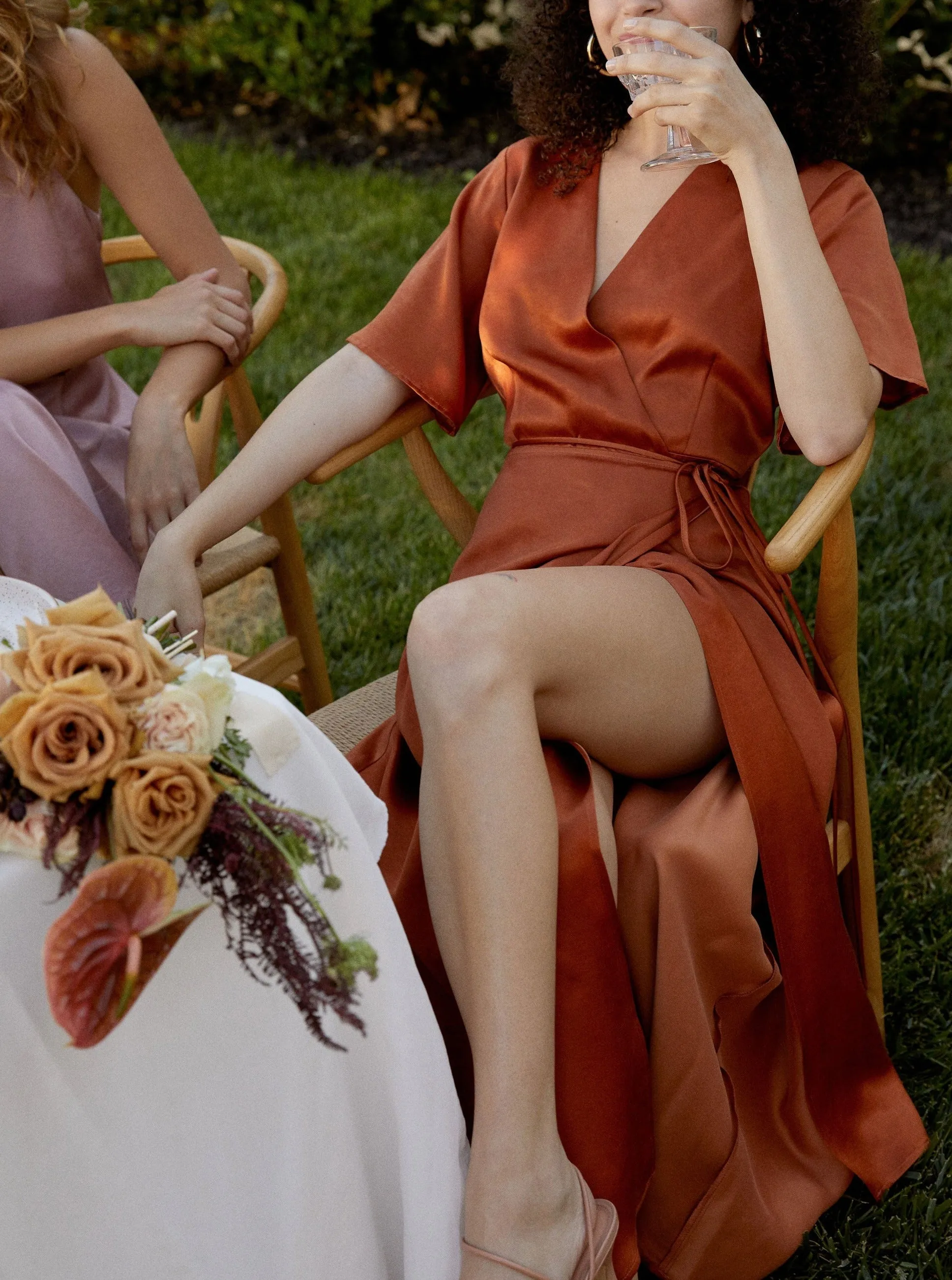 Lola Wrap Dress - Rust ReflectiveTrimDetails Run Ready