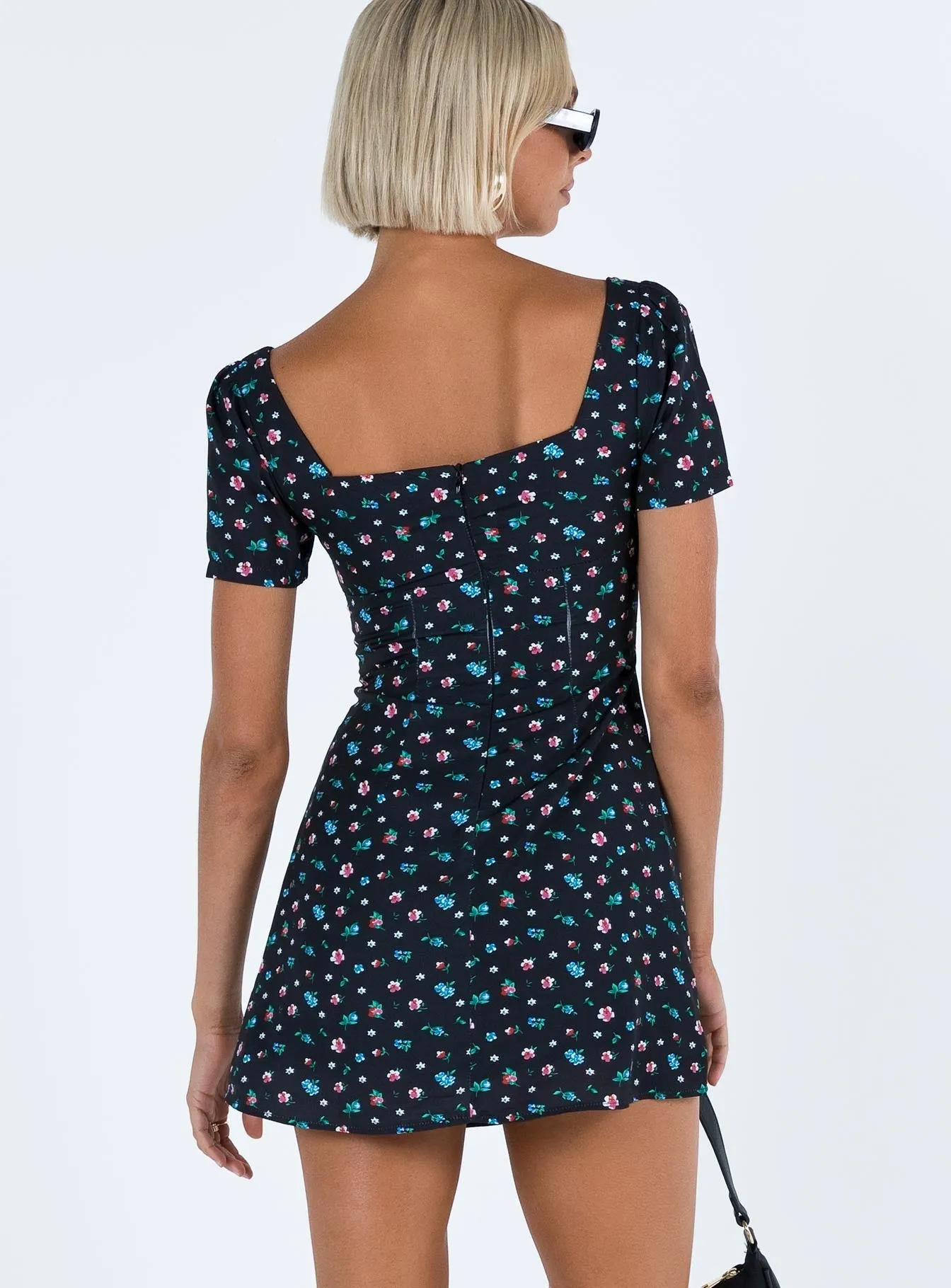 Hastings Mini Dress Black Floral Street Spice Street Look
