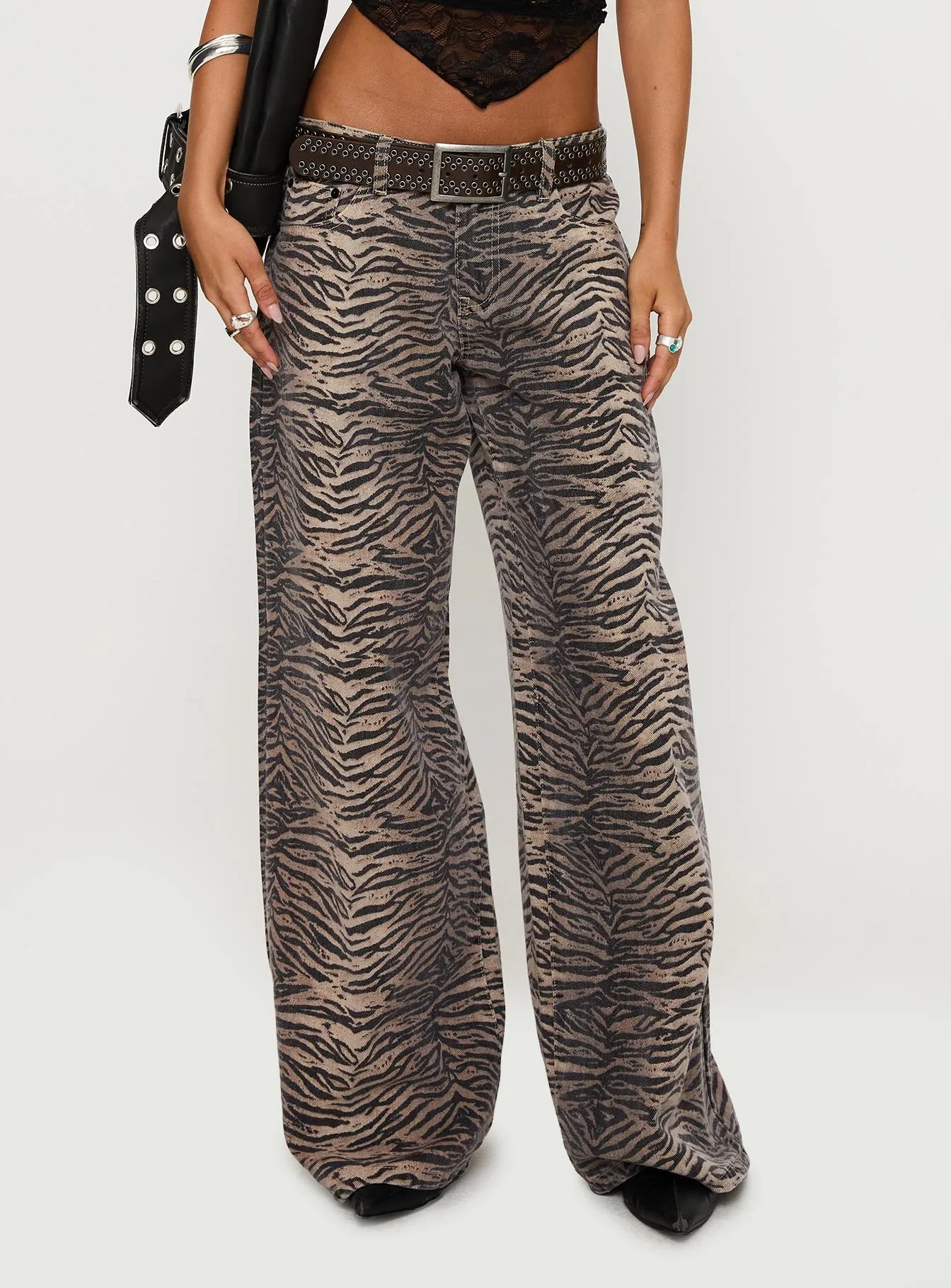Radical Low Rise Baggy Jeans Tiger Softened Texture
