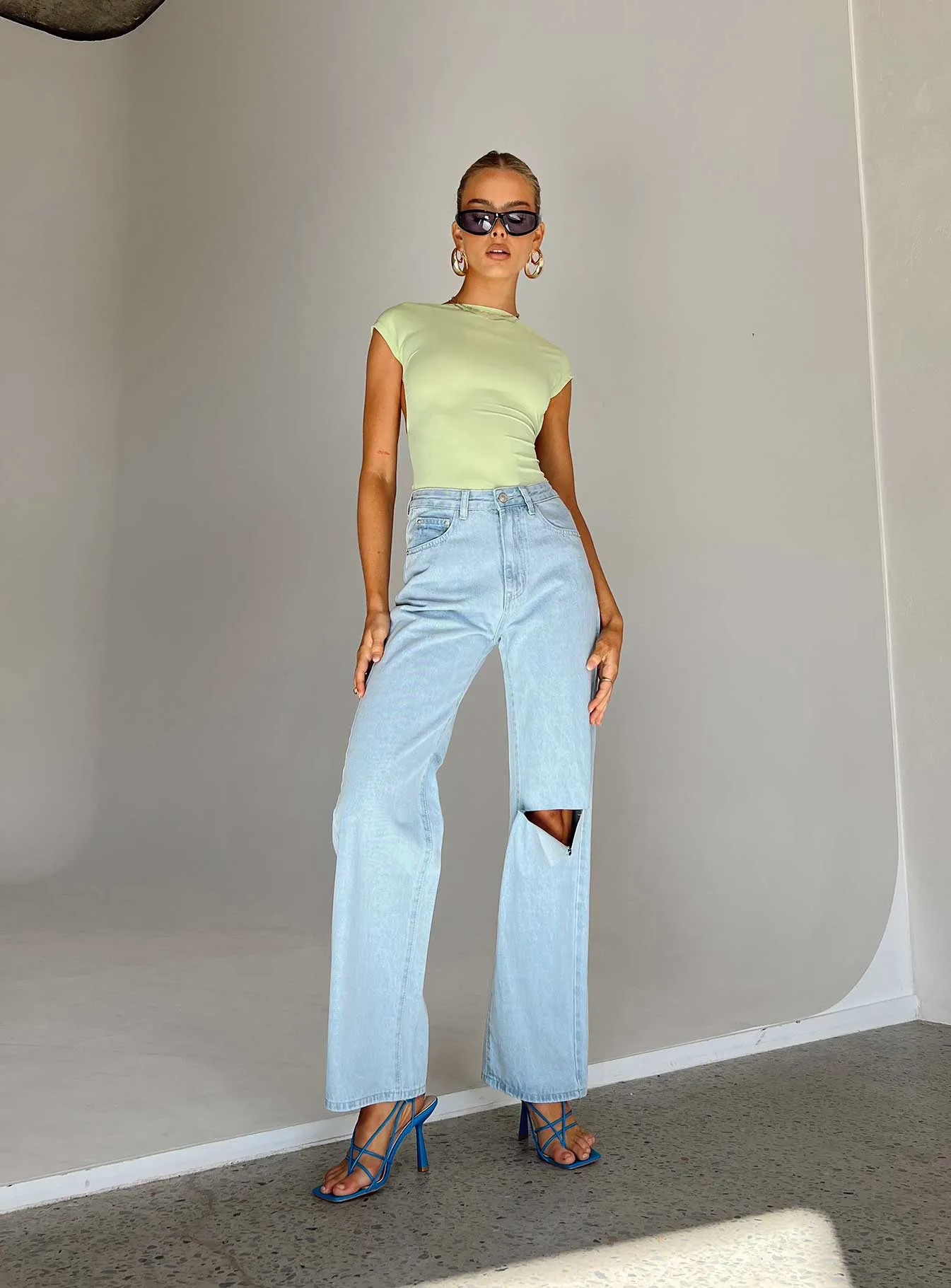 Sevina Wide Leg Denim Jeans Light Wash Fit For Life Yearlong Fit