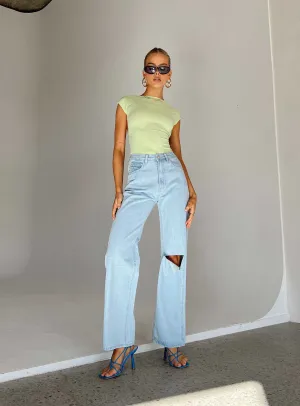 Sevina Wide Leg Denim Jeans Light Wash Fit For Life Yearlong Fit