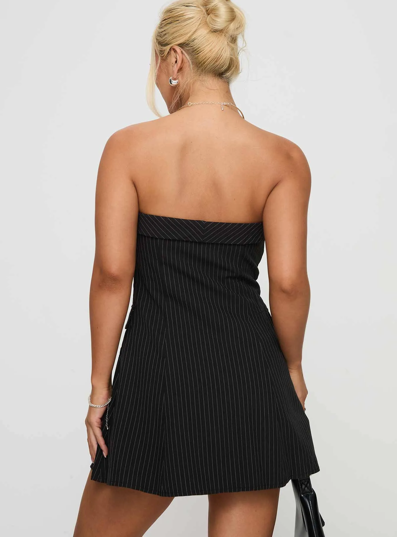 Change It Up Mini Dress Black / Pinstripe Bright sun dress Summer Ready Look