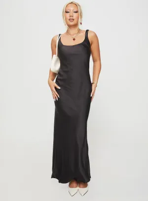Italian Ease Penelopy Bias Cut Maxi Dress Black