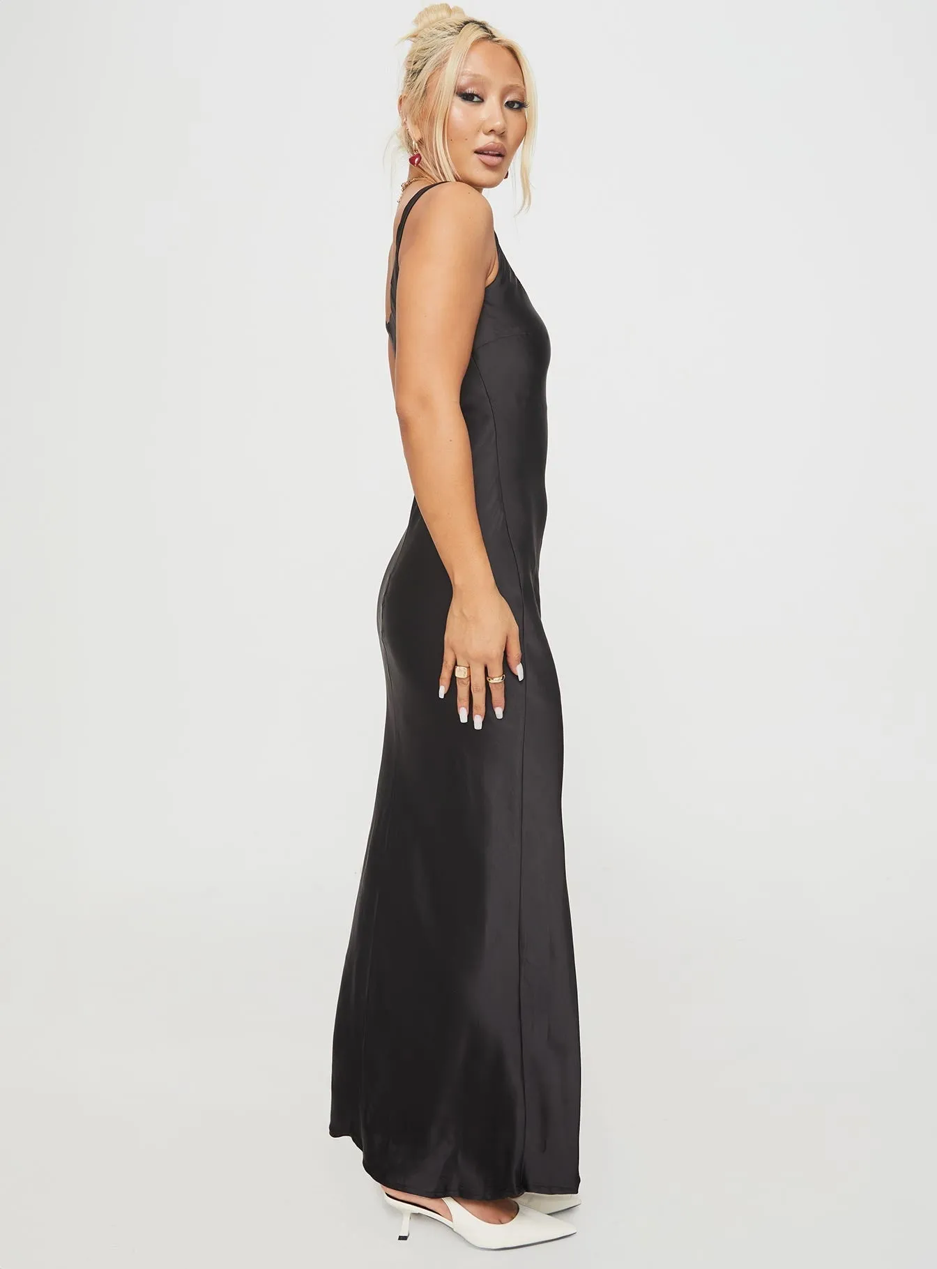 Penelopy Bias Cut Maxi Dress Black Fall Path