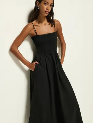 Sibelle Smocked Midi Cozy Elegance Trendy versatile dress