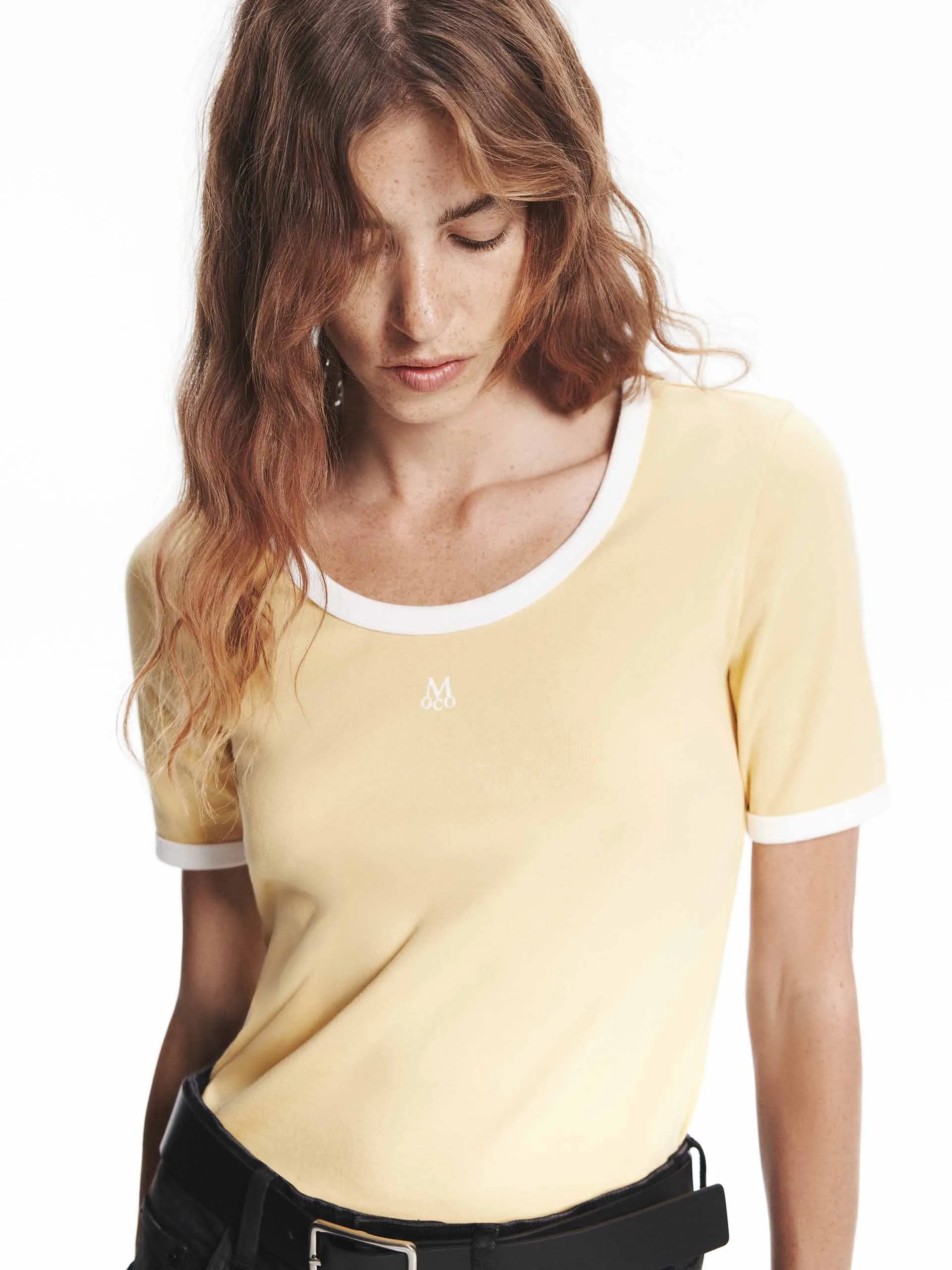 Summer Favorite Fashionable Piece Contrast Detail Fitted T-shirt