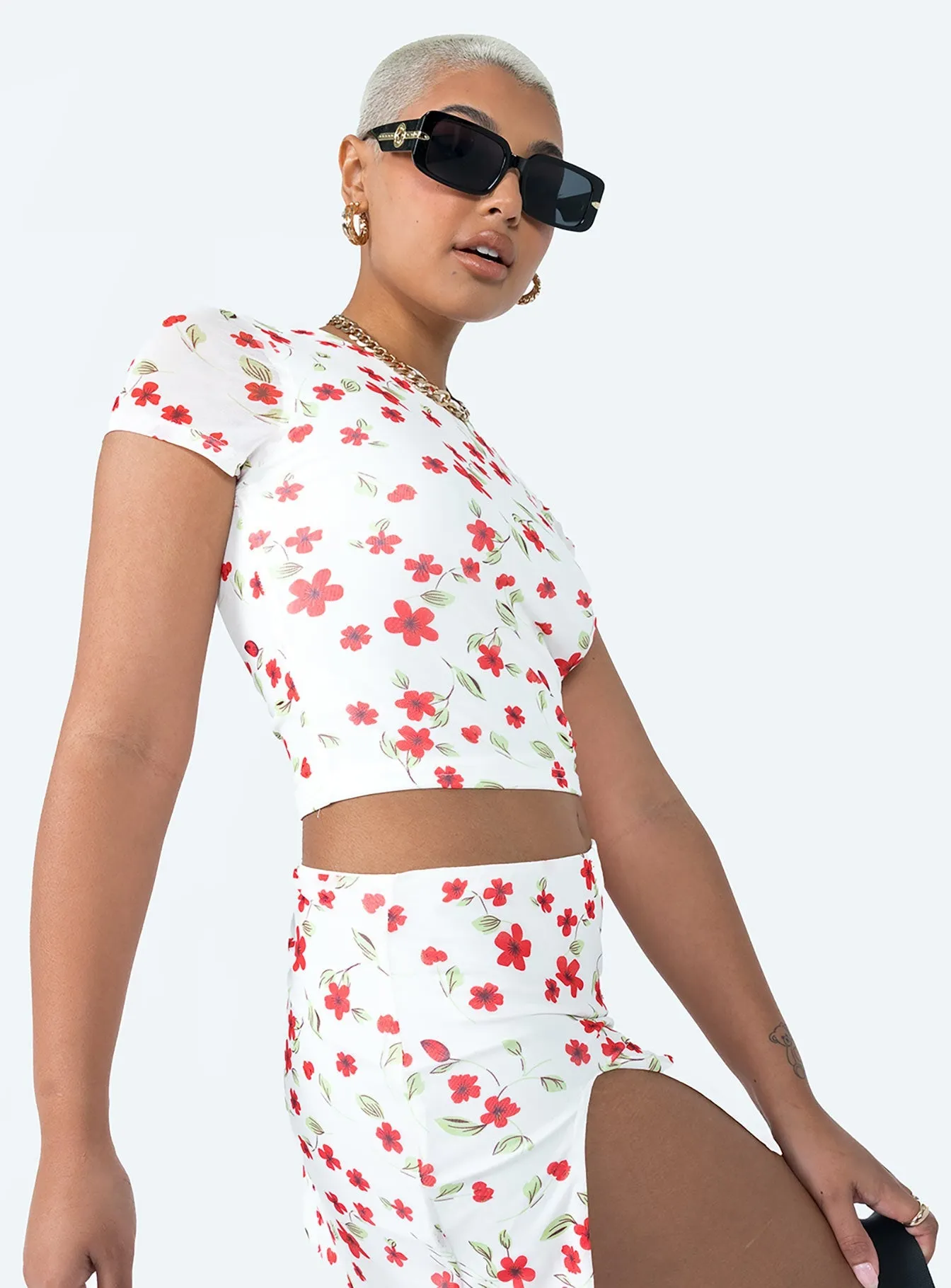 kids' Bold Move Top White Floral