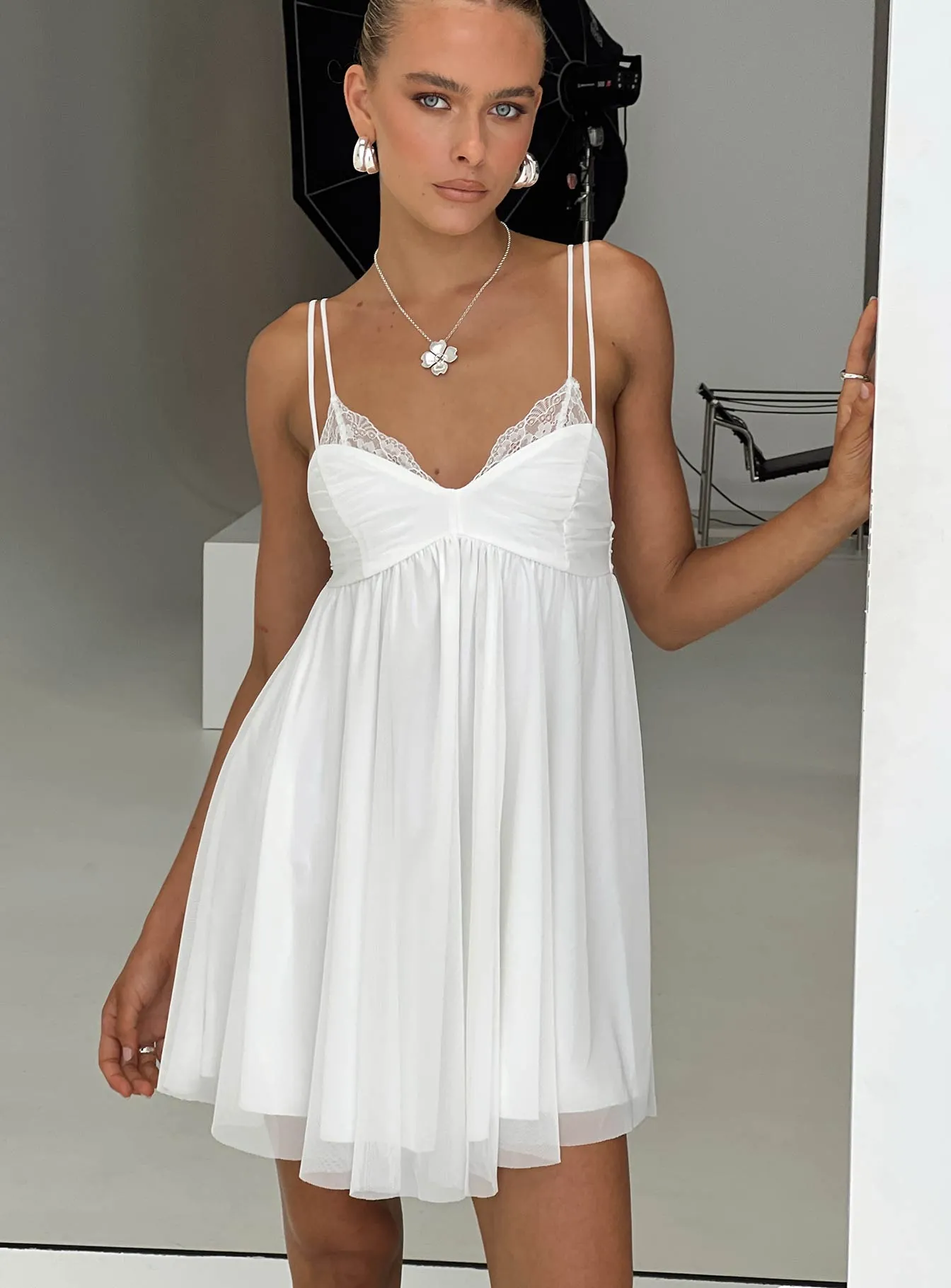 Corella Mini Dress White Casual chic outfit Simple Style Look