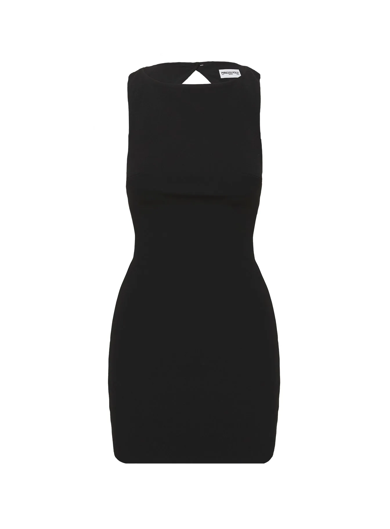 Walshi Mini Dress Black Yoke Back Construction Stretch Fabric