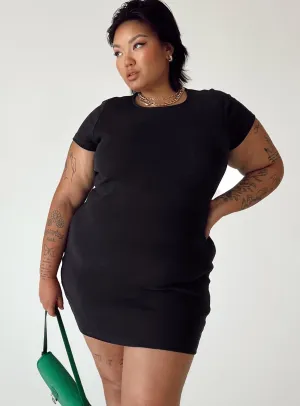 High Thread Count Cotton Flirty summer piece Classic Mini Dress Black Curve