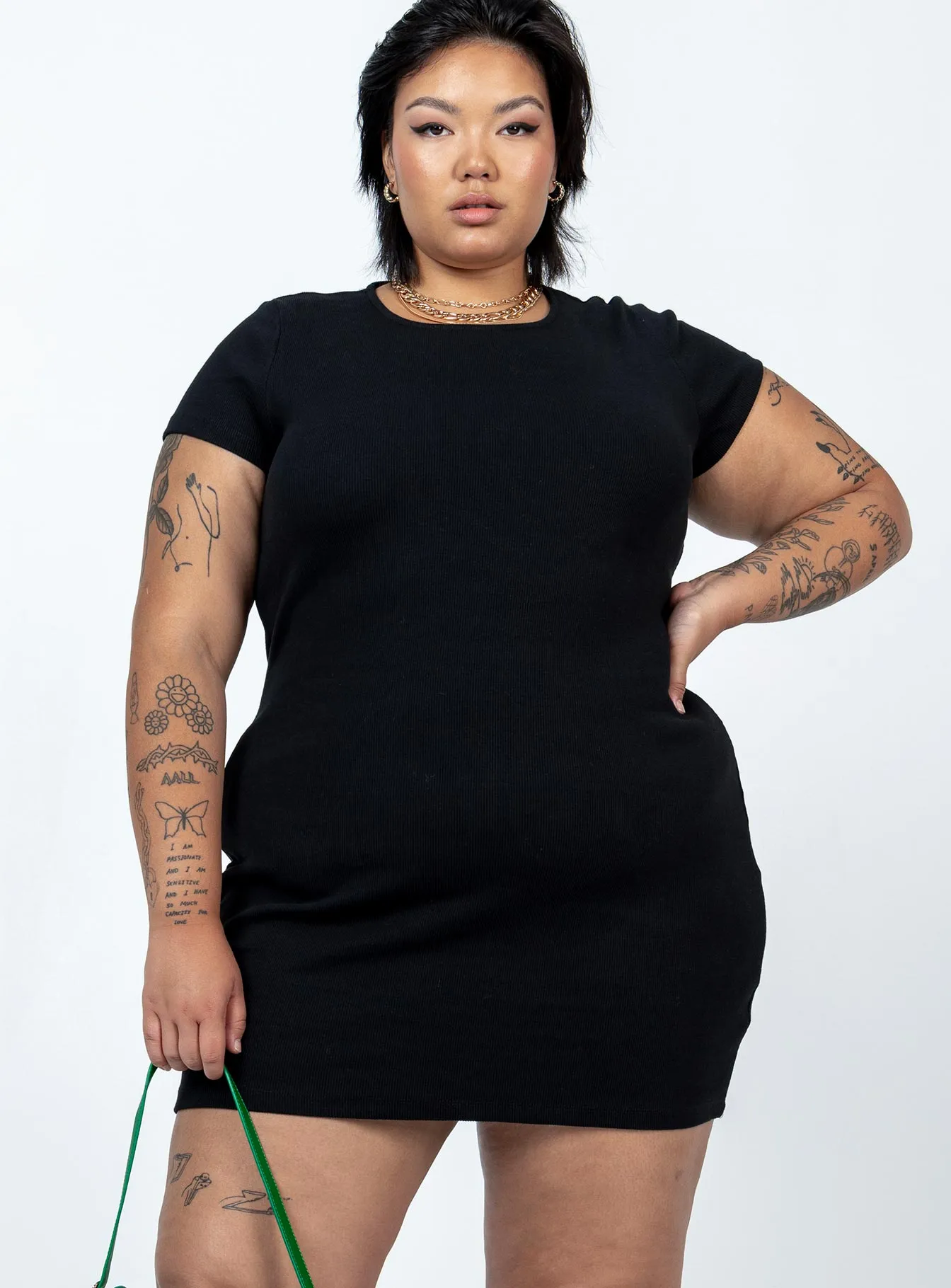 Trend Mode Classic Mini Dress Black Curve