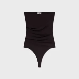 Contrast Stitching Agolde Gwyneth Bodysuit - Black Oversized Fit Bold Look