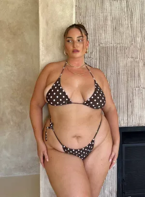 Ergonomic Contour Design Water Resistant Fabric Claire Bikini Bottoms Brown Spot Curve