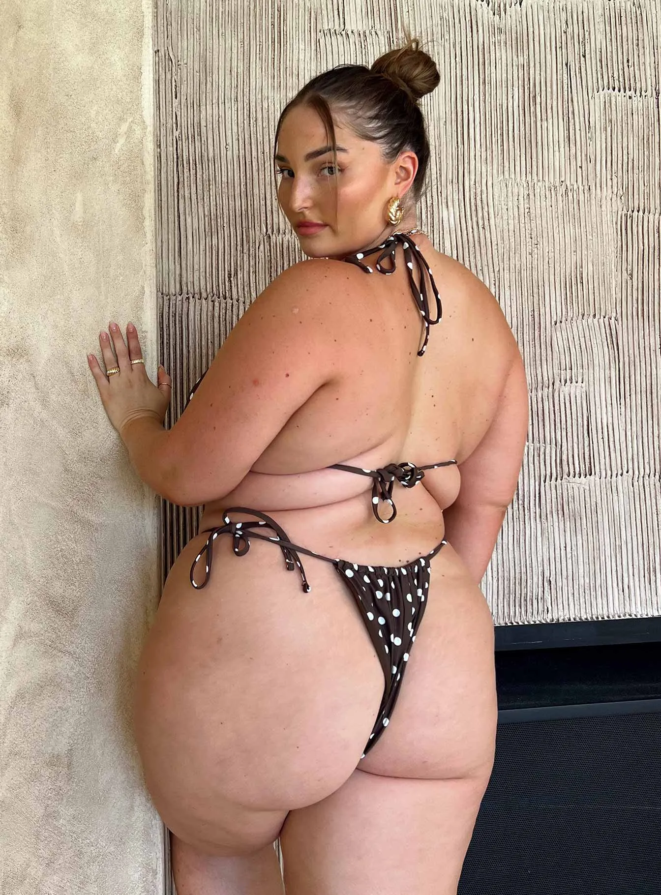 Quick Dry Technology Claire Bikini Bottoms Brown Spot Curve