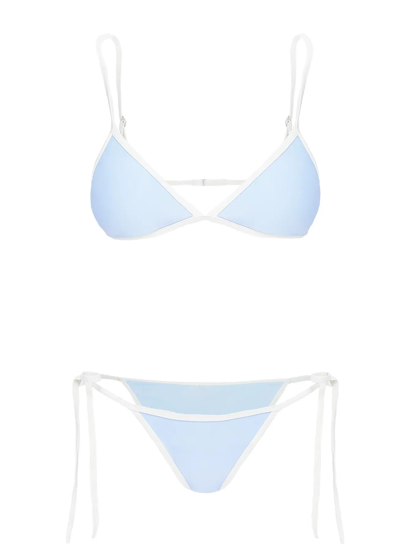 Water Resistant Lining Reinforced Side Panels Jessie Adjustable Triangle Bikini Top Blue / White