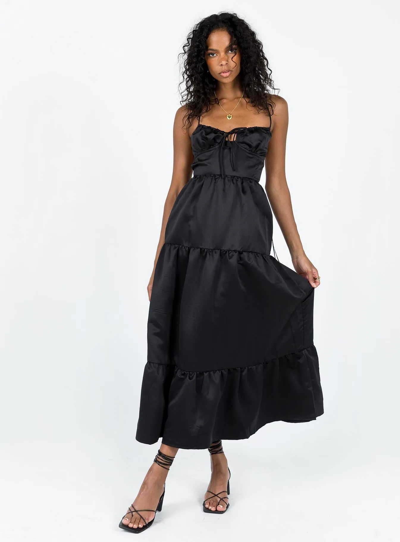 Kuzen Maxi Dress Black Crystal Shine