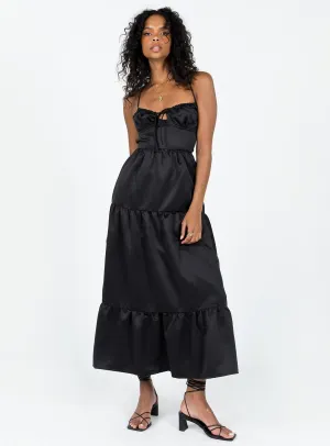 Kuzen Maxi Dress Black Morning Mist