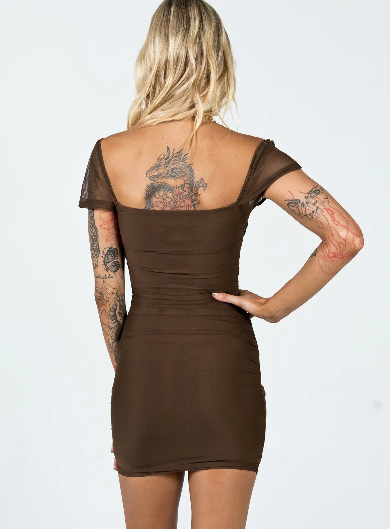 Charvi Mini Dress Brown Classic casual mini dress