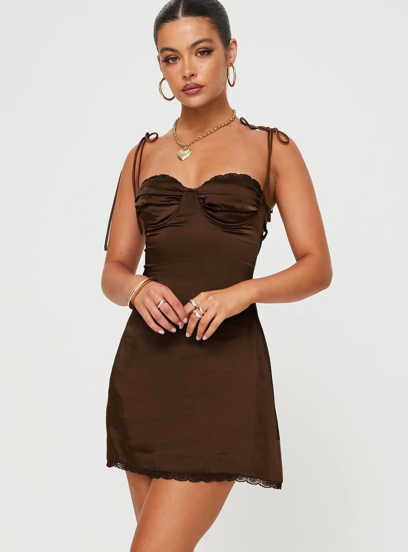 Seam Free Edges Wayzer Mini Dress Chocolate