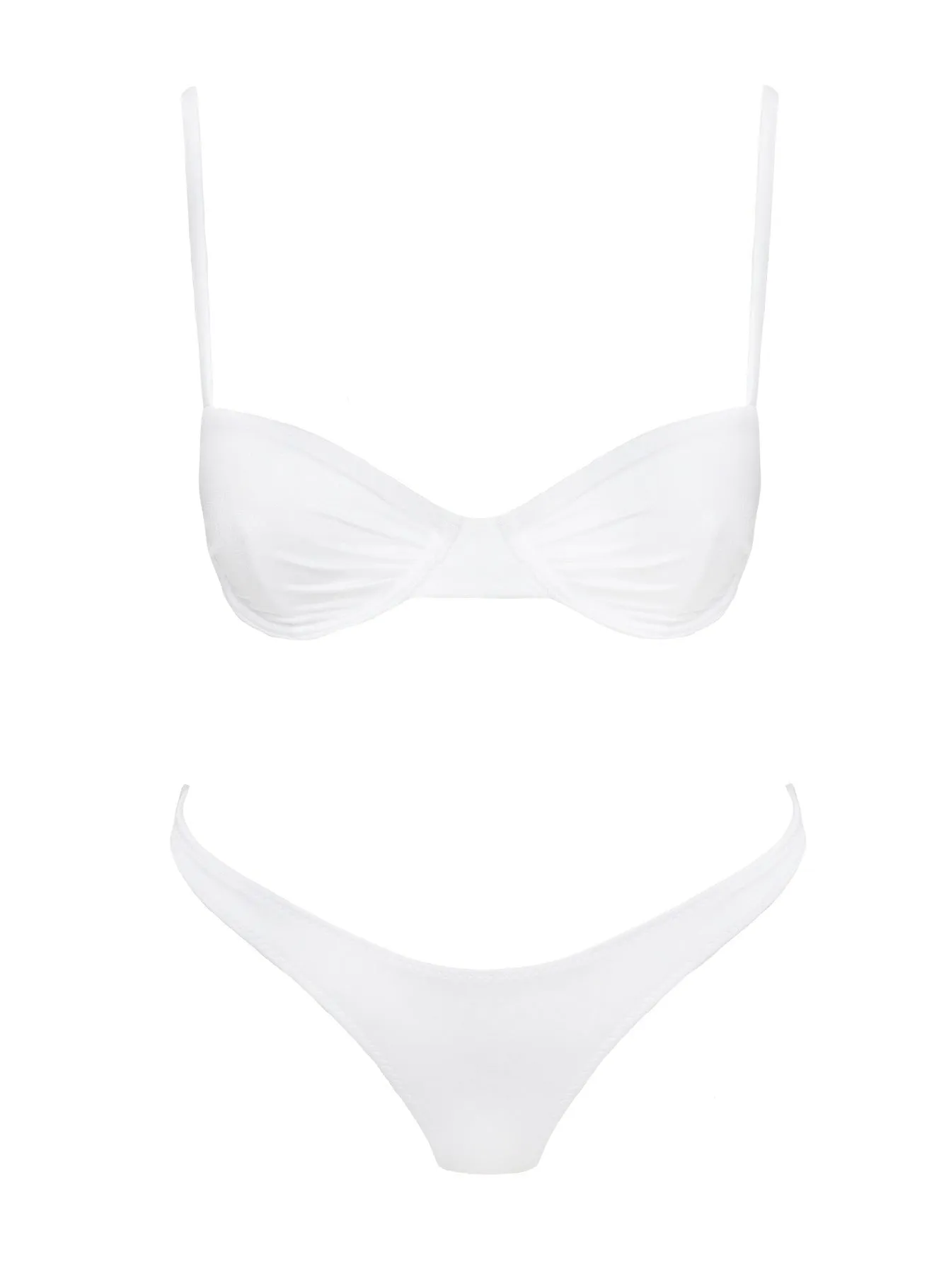 Easy Care Material Sadley Underwire Shine Bikini Top White