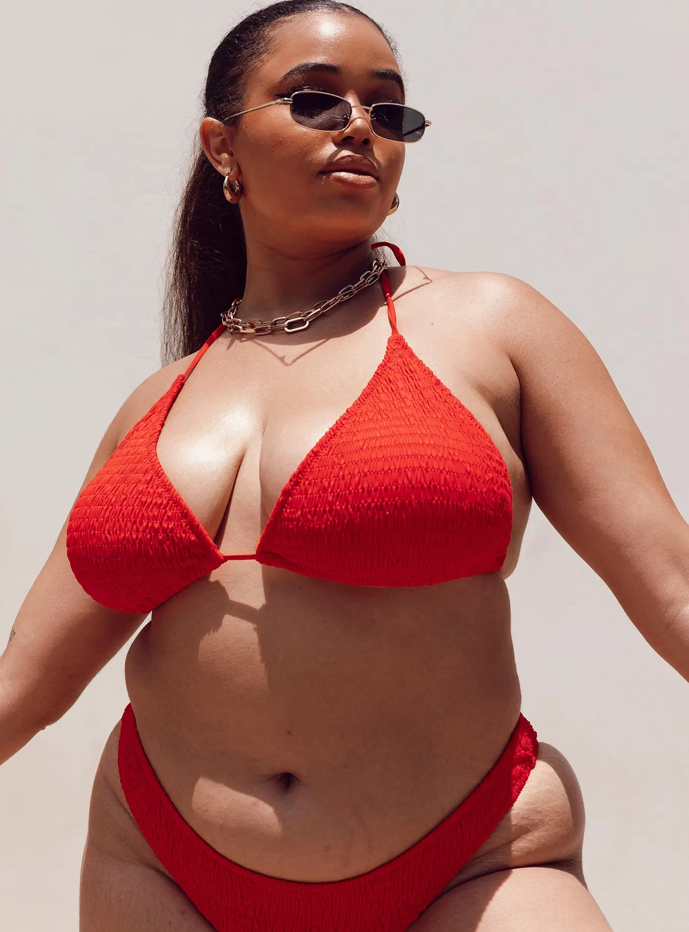 Blanca Bikini Top Red Curve Easy Care Material Hypoallergenic Lining