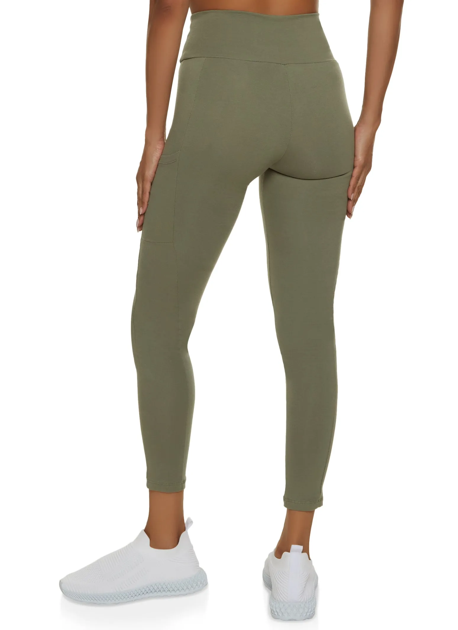High Waist Cropped Pocket Leggings Cool Days Fitness Training Shape Retain