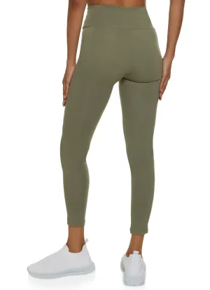 High Waist Cropped Pocket Leggings Cool Days Fitness Training Shape Retain