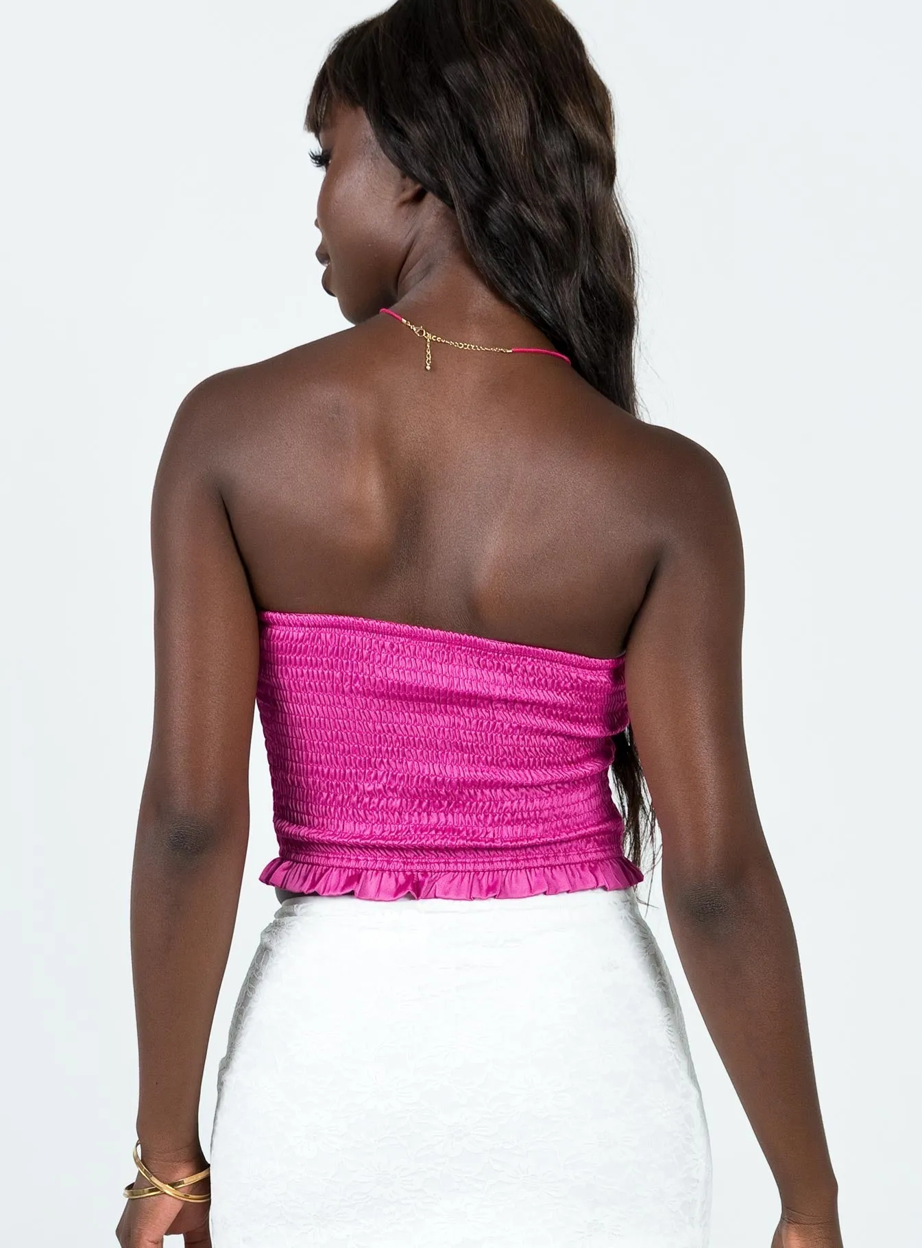 LightReflectiveTrim Bambury Tube Top Pink