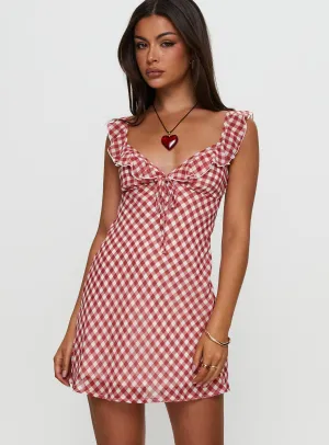 Scene Cool Marseilla Mini Dress Red Check