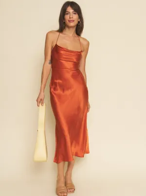 HighDensity Weave Camille Dress - Rust