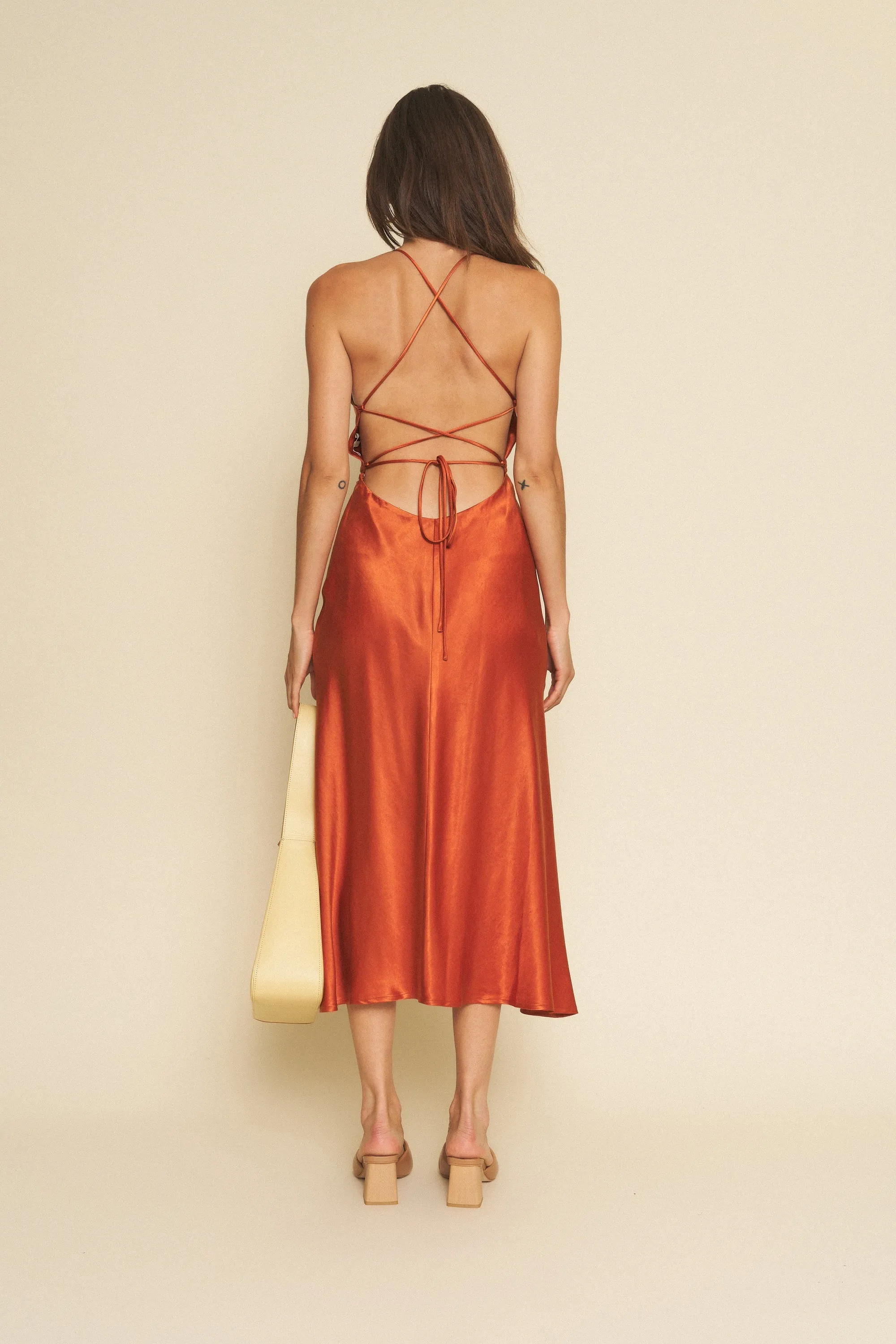 Camille Dress - Rust FrictionResistantFabric LightweightInsulation