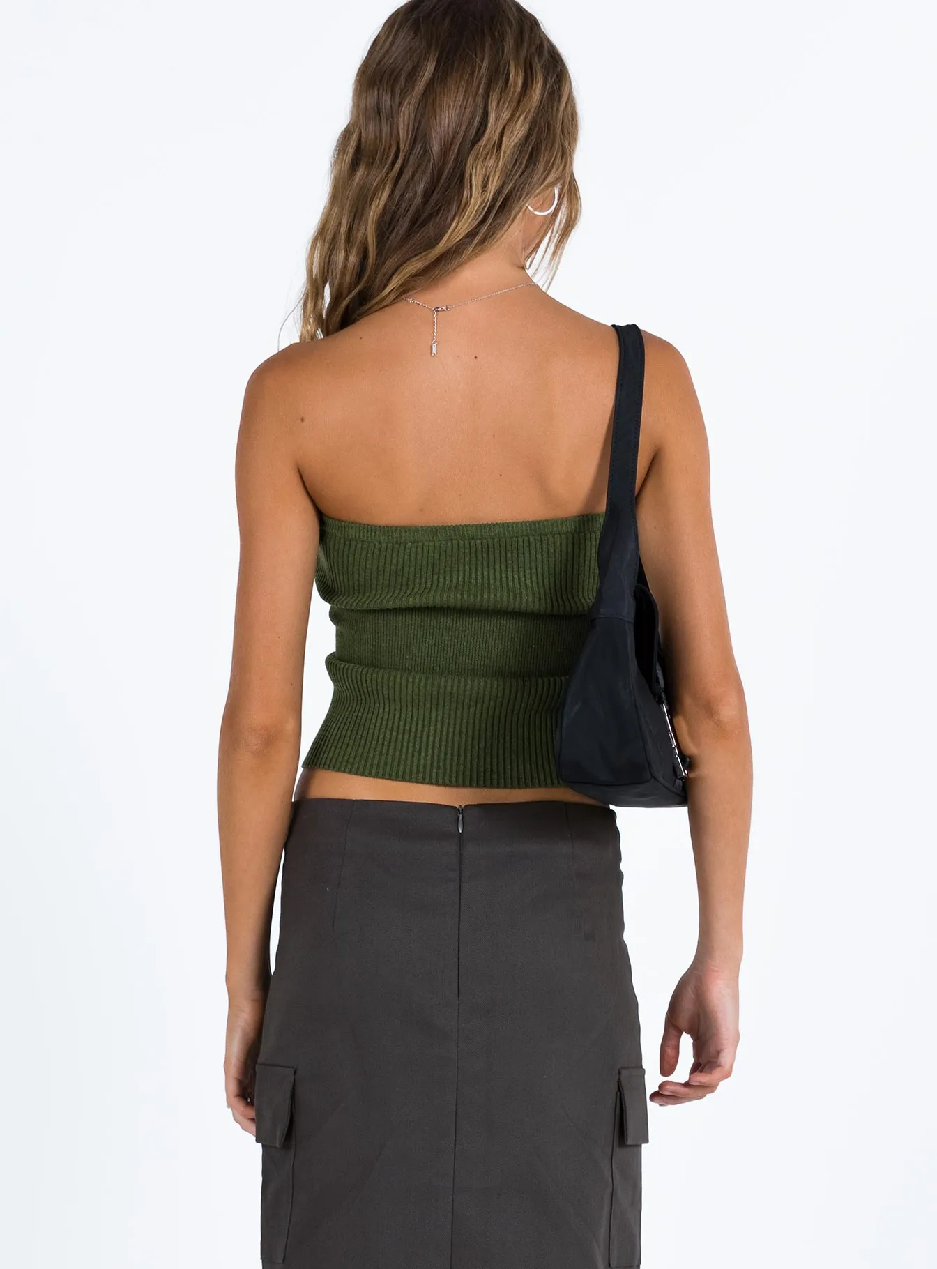 NonRestrictiveSilhouette Currin Knit Tube Top Green