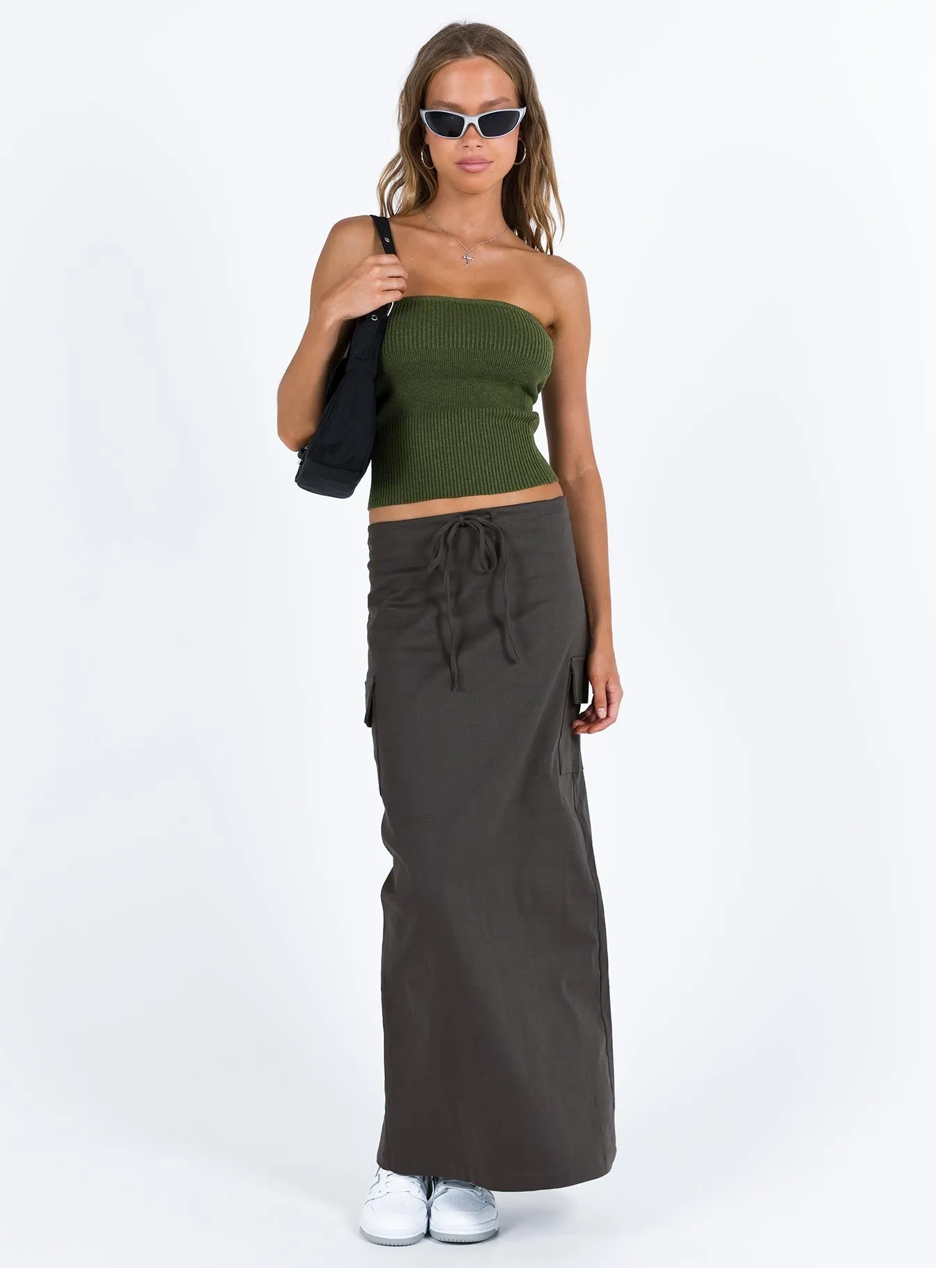 Currin Knit Tube Top Green ButtonDownCollar
