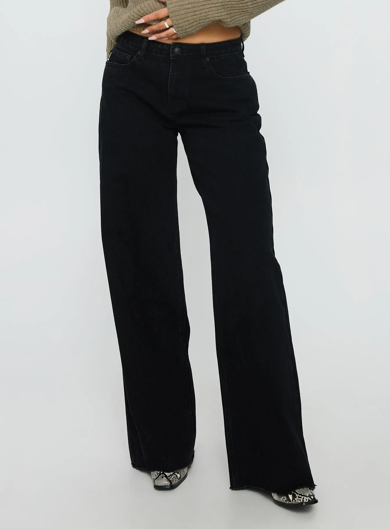 Darla Low Rise Straight Leg Jeans Washed Black Home Comfort Teen Outfit