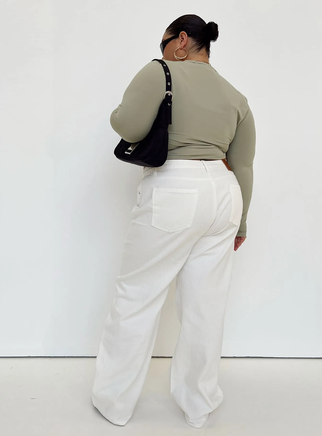 Sevina Wide Leg Denim Jeans White Curve Comfortable clothing