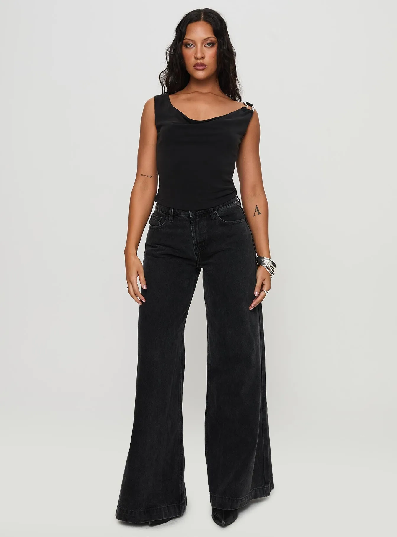 Toby Low Rise Baggy Jeans Charcoal Trend Setter Sunny Vibes