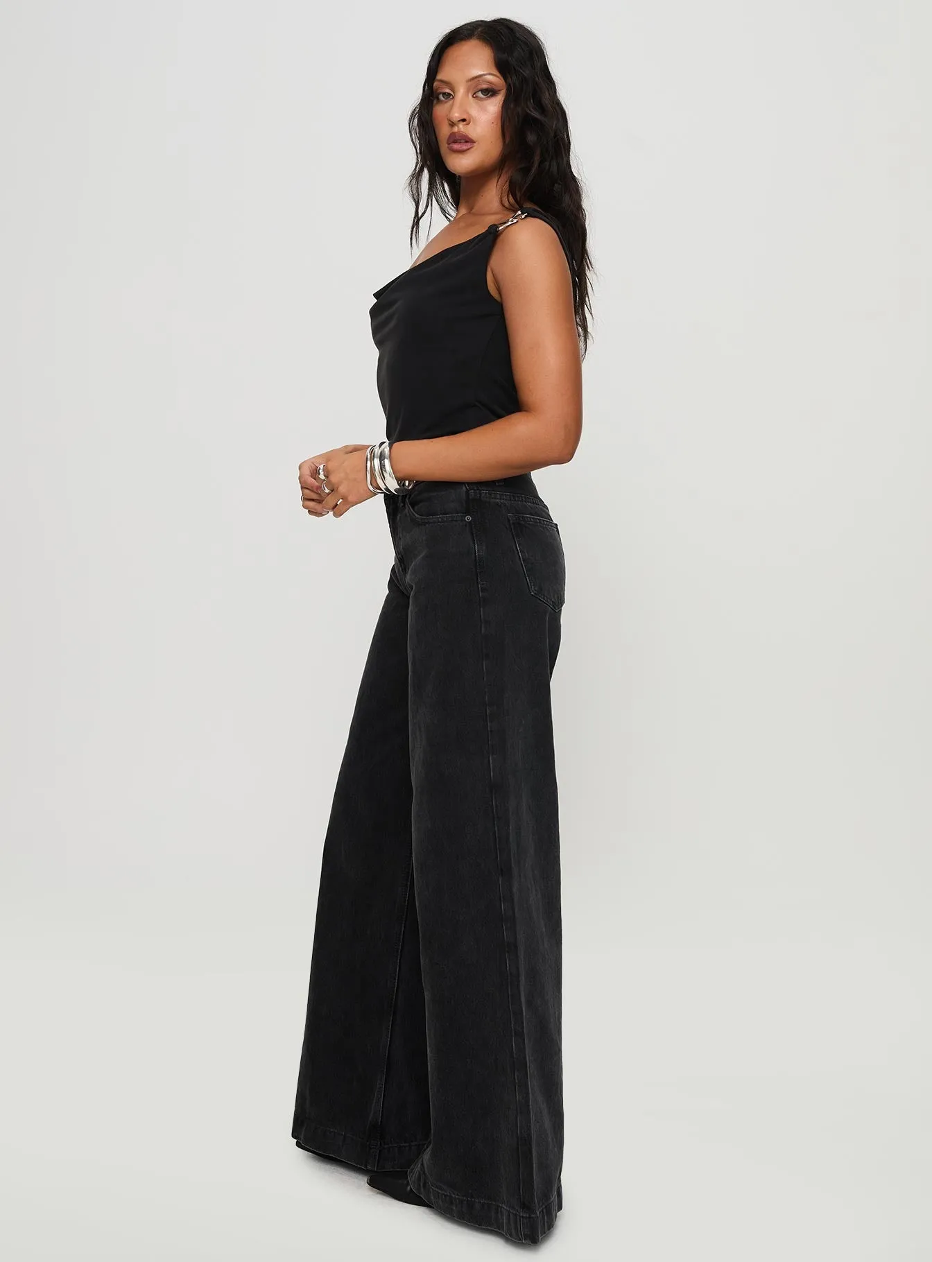 Toby Low Rise Baggy Jeans Charcoal Cool Essentials Light Layers