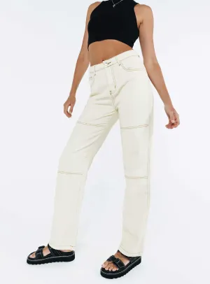 Copeland Jeans White Tall Curved Seam Construction Mood Fit