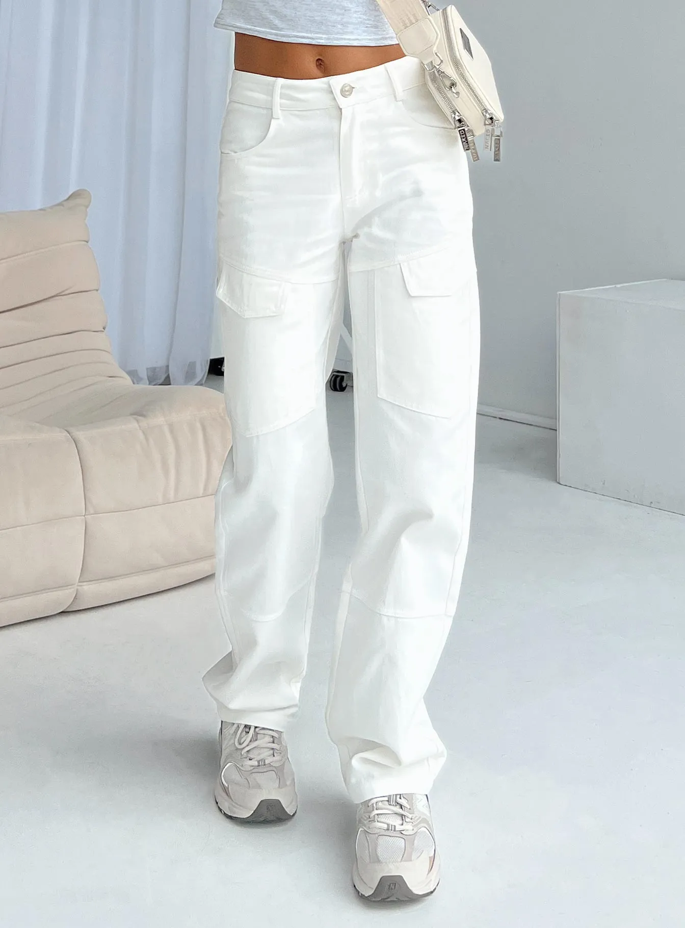 Leisure Wear Spring Mood Party Look Classic Kapala Cargo Jeans White