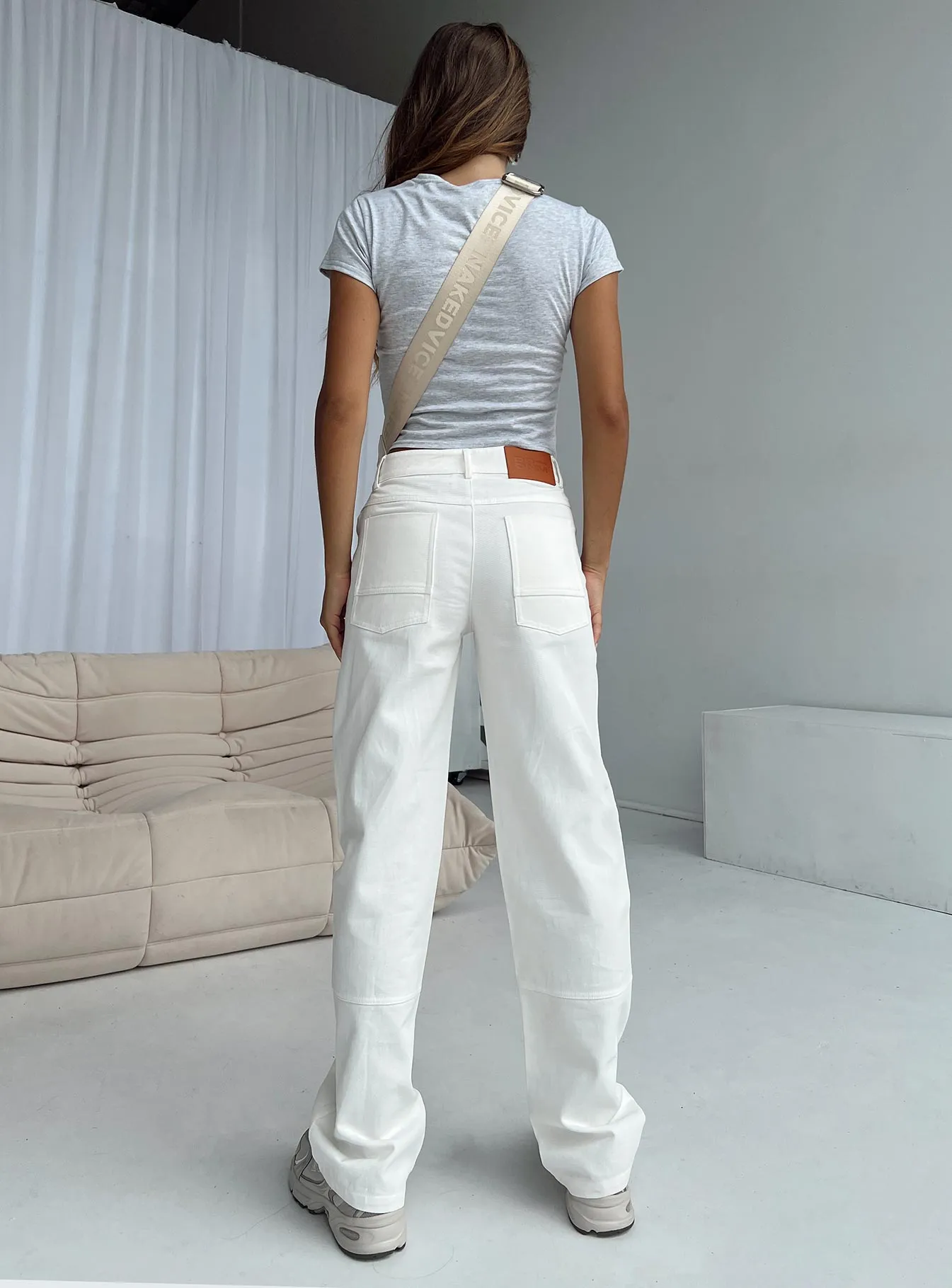 Kapala Cargo Jeans White Smooth Picnic Style