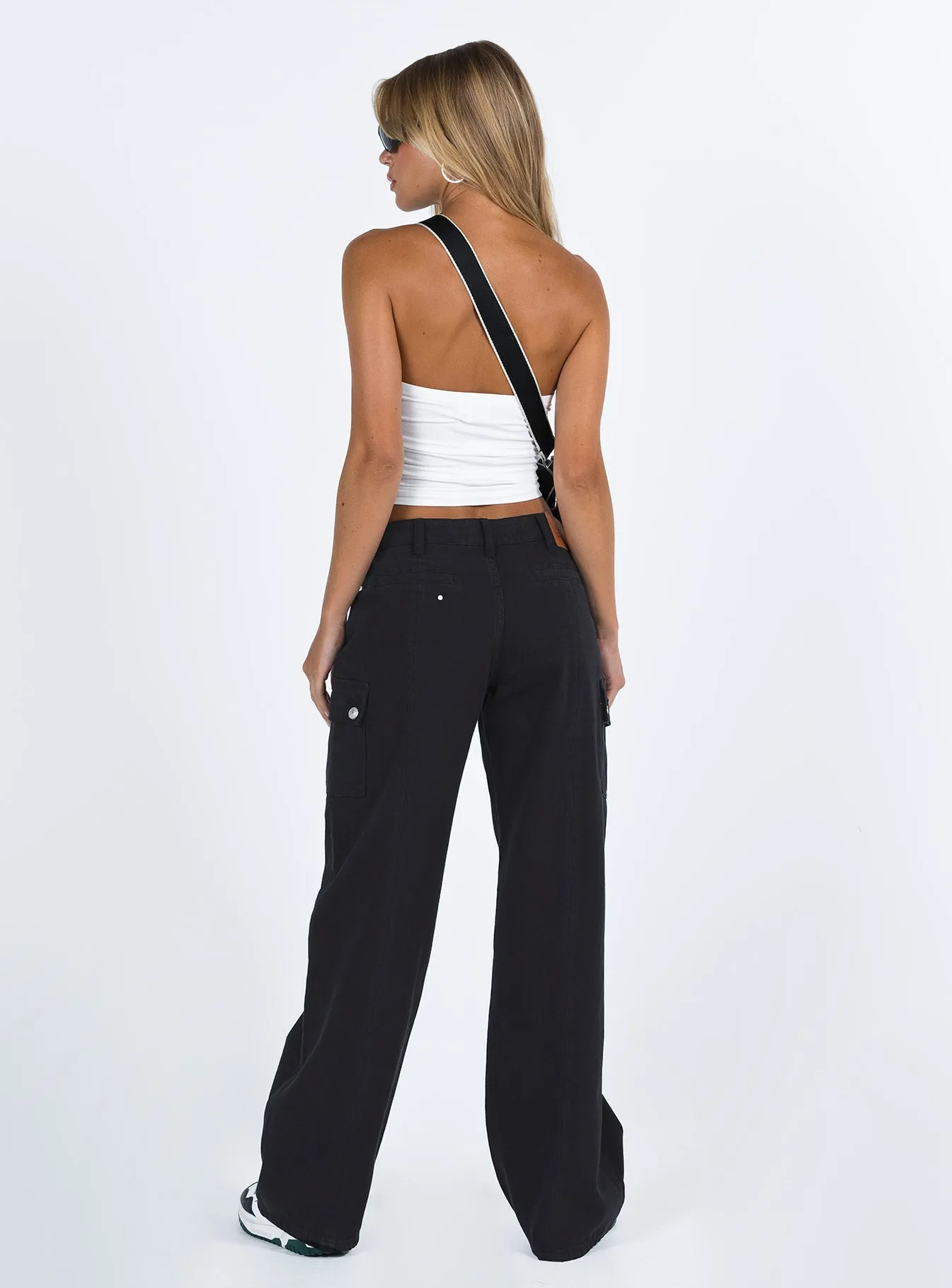 Kylee Cargo Jeans Black Smart Look