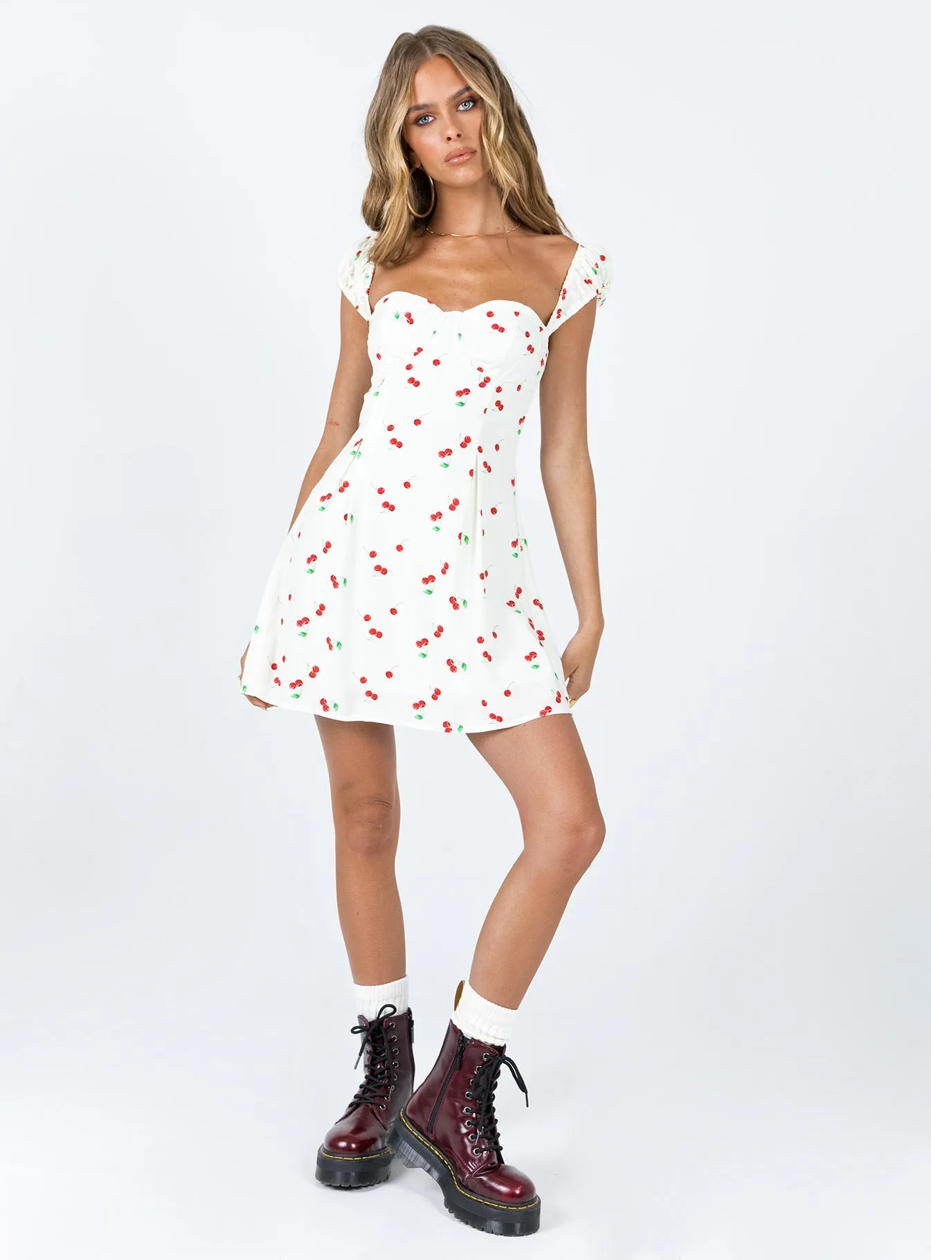 Rozalia Mini Dress White Multi Playful youthful dress